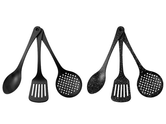 Pack de 3 louches en nylon noir assorties