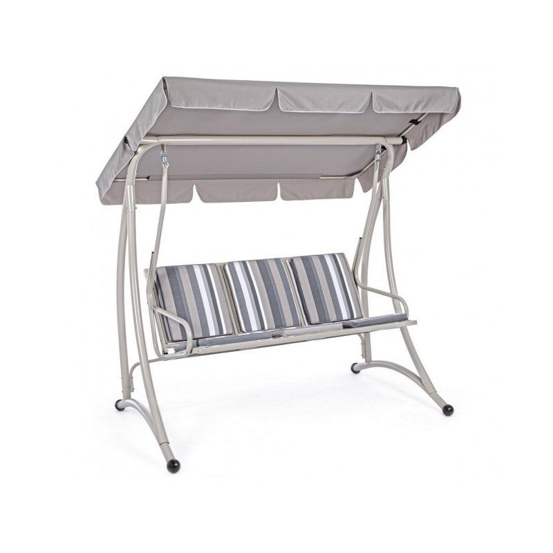 Balancelle Trois Places en Acier Ivoire GRELY 190x120x185h cm