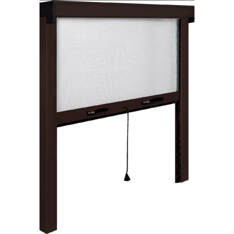 Moustiquaire à enroulement vertical pour fenêtre aluminium marron 140X170 cm