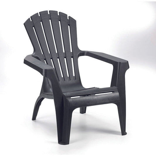 Fauteuil de jardin en polypropylène anthracite - 75x75x86 cm