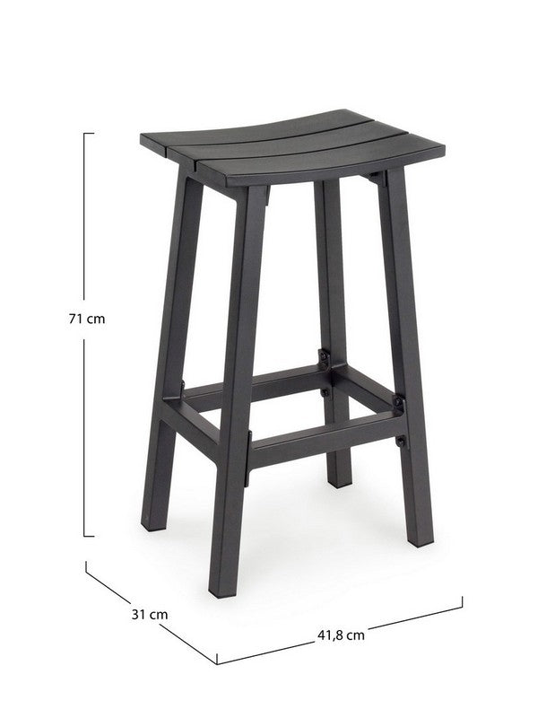 Tabouret Skipper anthracite - Dimensions : 41,8x31x71 cm
