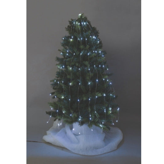 Cape microled blanche de 252 mètres avec moteur et effets de lumière flash de 2,10 mètres.