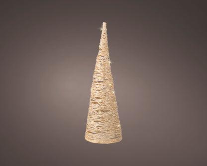 Cône en papier stable micro LED BO interne H 38 Ø 11,5 cm