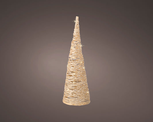 Cône en papier stable micro LED BO interne H 38 Ø 11,5 cm