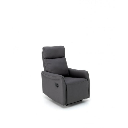 Fauteuil de relaxation inclinable manuellement en simili cuir anthracite 70 x 92 x h. 105 cm 