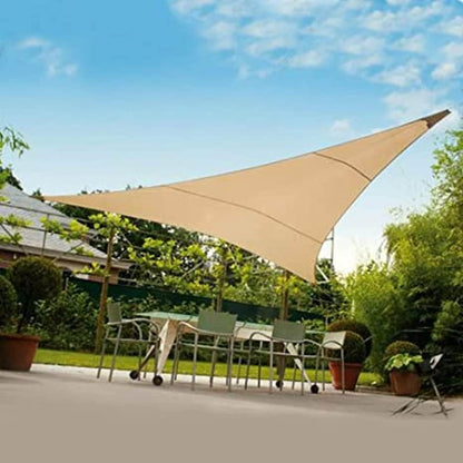 Voile d'Auvent Triangulaire Écru 3x3x3m - Protection Soleil et Ombrage
