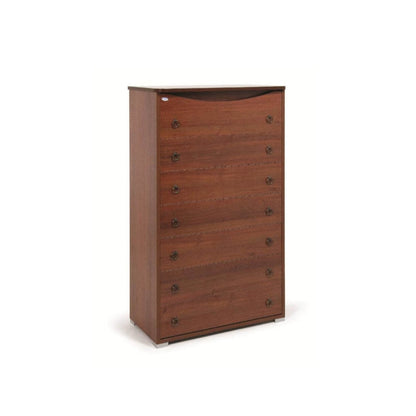Commode ancienne en noyer en bois mélaminé avec 7 tiroirs H.127x76x41 cm