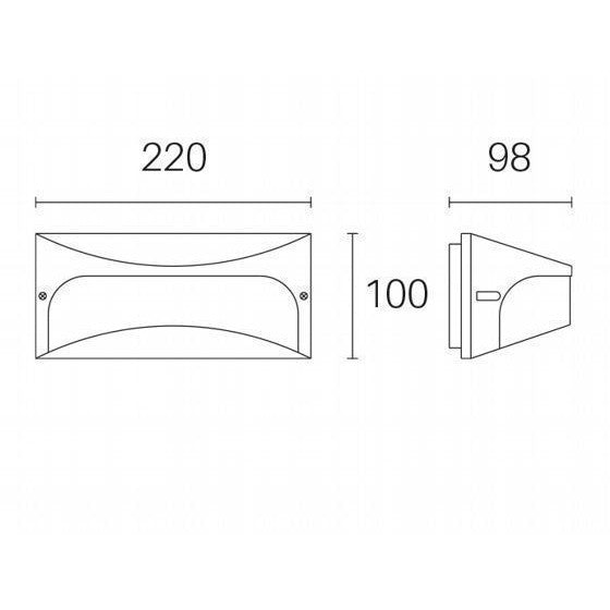 Applique LED 10W 4000K en aluminium gaufré