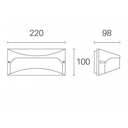 Applique LED 10W 4000K en aluminium gaufré