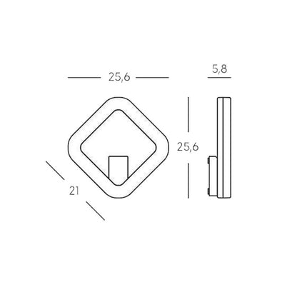 Applique LED 20W 4000K en aluminium moulé sous pression - Lumière directe avec diffuseur en résine opaline