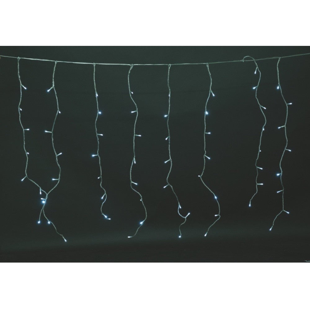 Rideau lumineux couleur blanche 288 lumières effet pluie 8 fonctions pour extérieur 6 x 1 mètre Euronatale