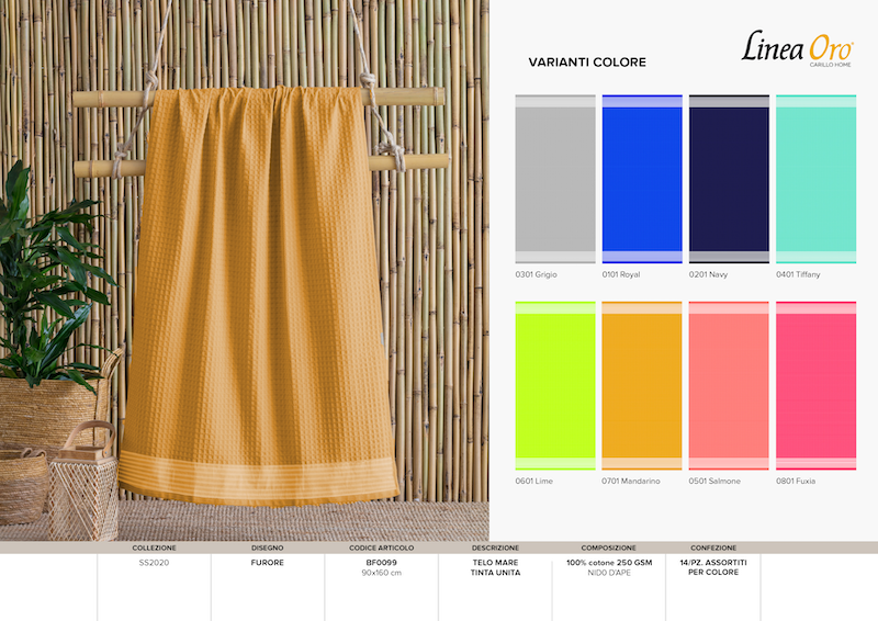 Serviette de plage unie couleur mandarine