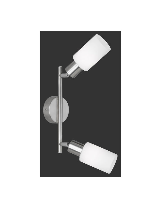 Plafonnier Nickel 2 Spots Abat-jour Verre Ajustable Mars Trio Lighting