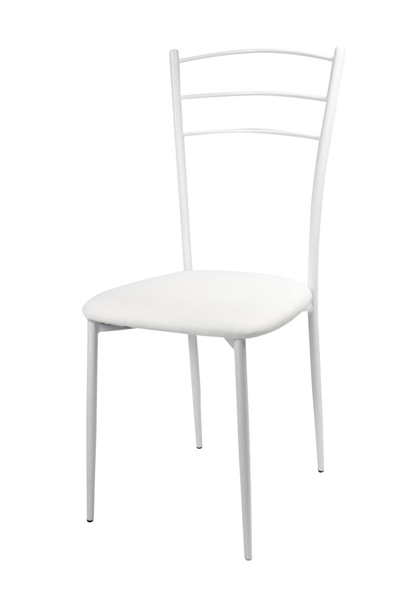Chaise Marta sedta en PVC avec structure métallique 41X48cm/H92cm blanc