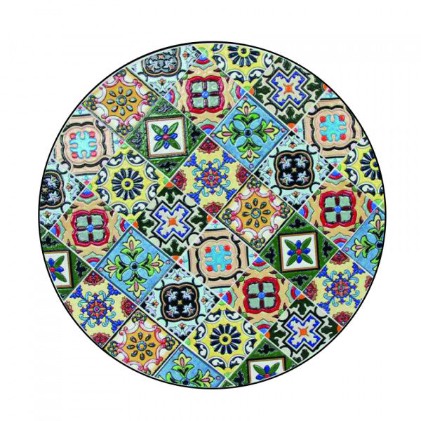 Table Basse Ronde Mosaïque de Fleurs - Ø 60 cm/H. 75 cm