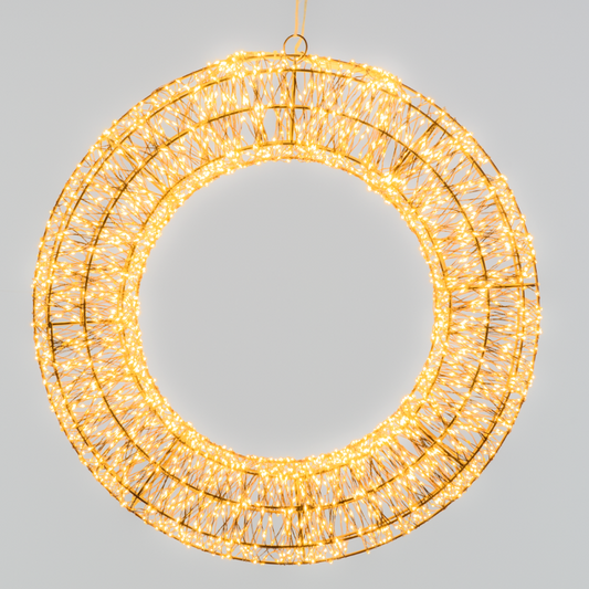 Couronne Marron 3D ø55cm 3000 blanc chaud MicroLED FlashLED Diamond