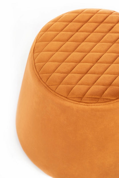 Pouf en velours métal orange 46,5 x 46,5 xh 33 cm