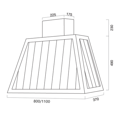 Hotte aspirante GARAGE METAL en inox bruni 80 cm