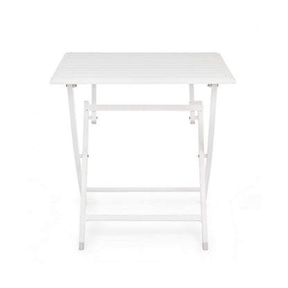 Table d'extérieur pliante en aluminium blanc ELIN 70x70x71H cm