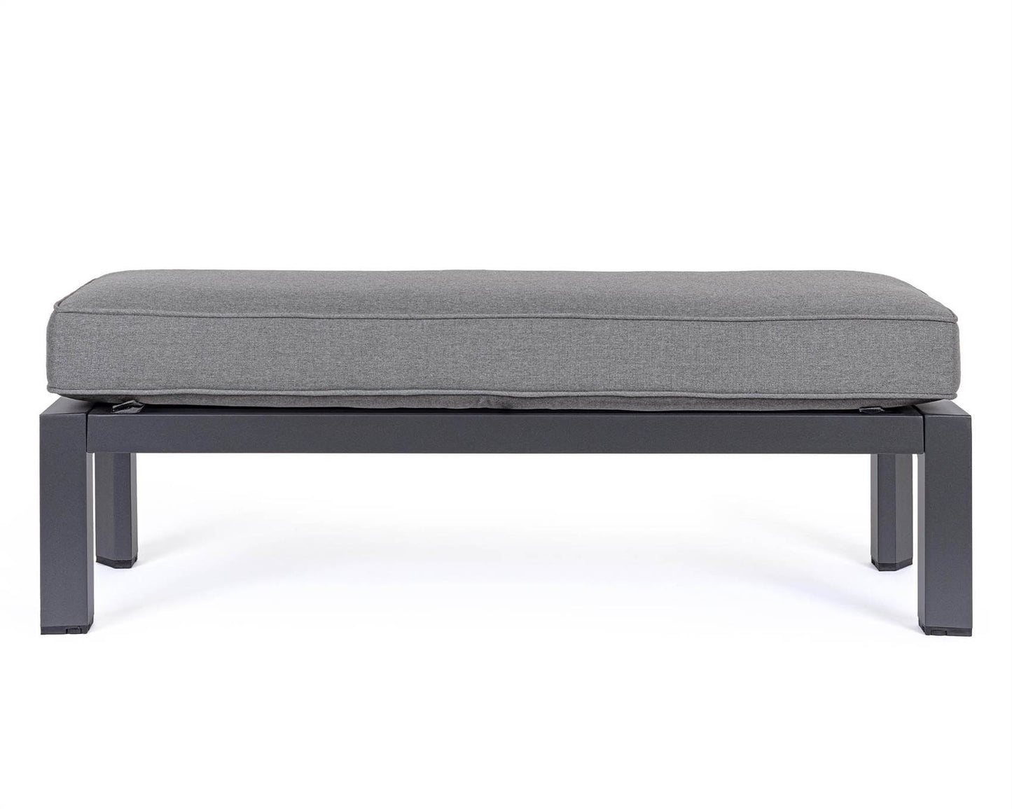 Banc simple avec conteneur Pavlina Anthracite en aluminium, acier et polyester