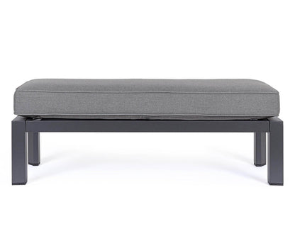 Banc simple avec conteneur Pavlina Anthracite en aluminium, acier et polyester