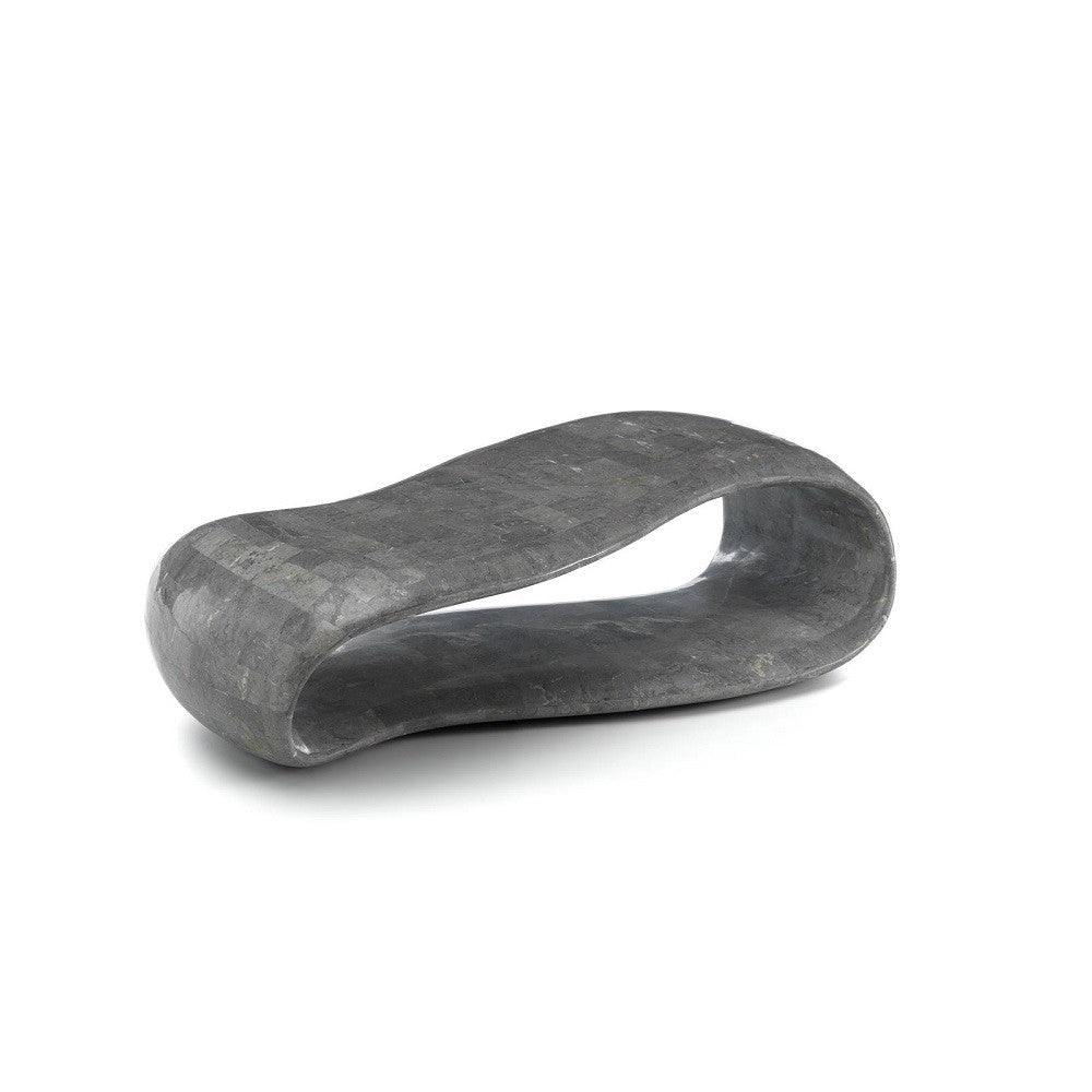 Table basse moderne en pierre grise 123 x 60 xh 34 cm