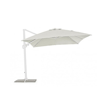 Parasol à Bras Eden 3x4 m - Blanc/ Naturel