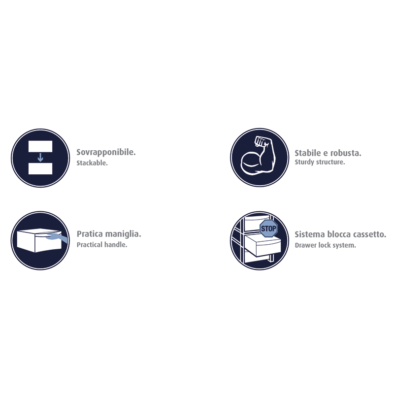 Commode tour avec 4 tiroirs grillagés 38x38x78 cm