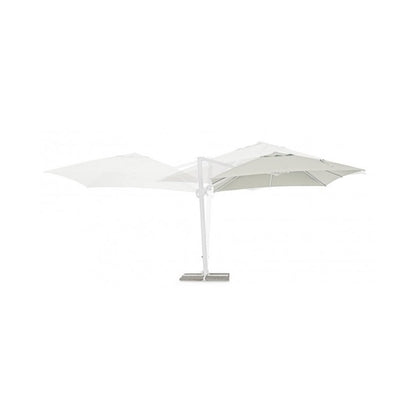 Parasol à Bras Eden 3x3 m - Blanc/ Bois Naturel