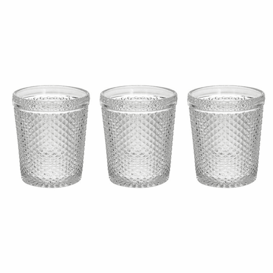 Set de 3 verres Diamante 300 cc en verre transparent