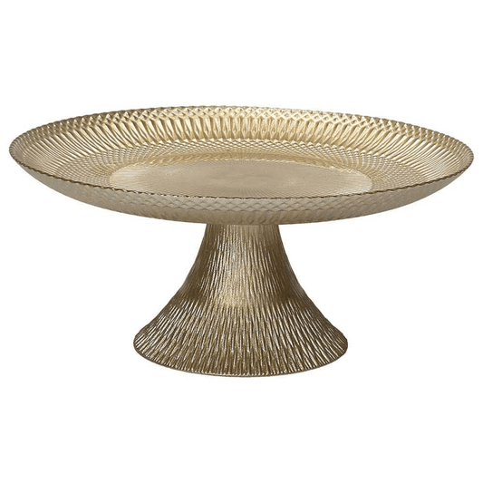 Présentoir à gâteaux Lust 21x9 cm en verre doré ligne Noël