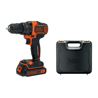 Perceuse-visseuse sans fil au lithium Black+Decker 18 V avec étui