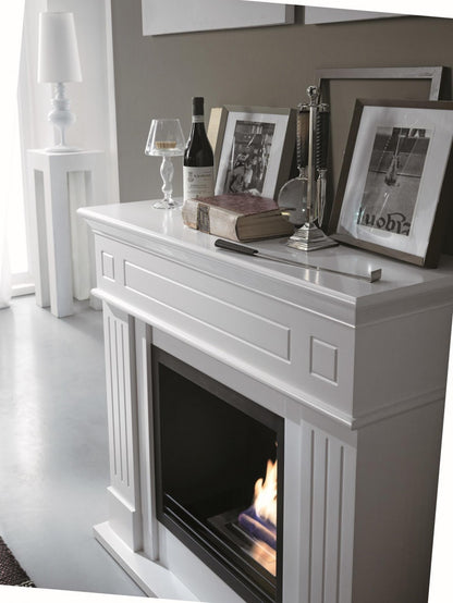 Biocheminée design au sol au bioéthanol blanc 102 x 37 xh 110 cm