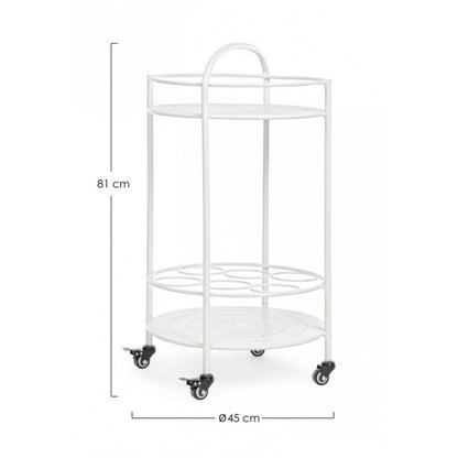 Chariot à bouteilles en acier blanc