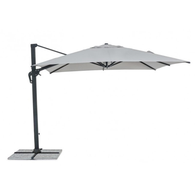 Parasol à Bras en Aluminium Ines 3x3m - Gris Clair