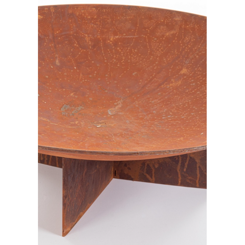 Brasero en acier effet bois naturel Nebraska Diam. 73 x 24h cm