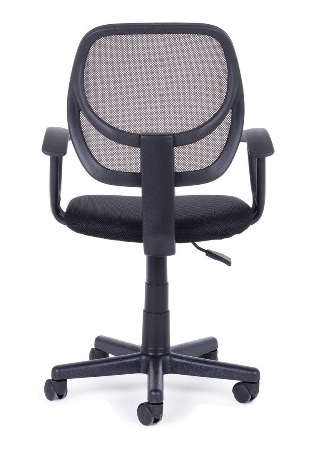 Chaise de bureau noire avec accoudoirs Bizzotto