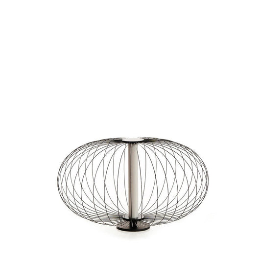 Lampe de table LED avec abat-jour en acier noir poli 50x50xh. 29 cm 