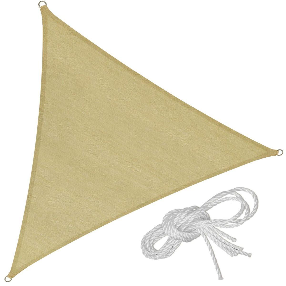 Voile d'Auvent Triangulaire Écru 3x3x3m - Protection Soleil et Ombrage