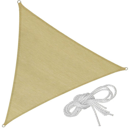 Voile d'Auvent Triangulaire Écru 3x3x3m - Protection Soleil et Ombrage