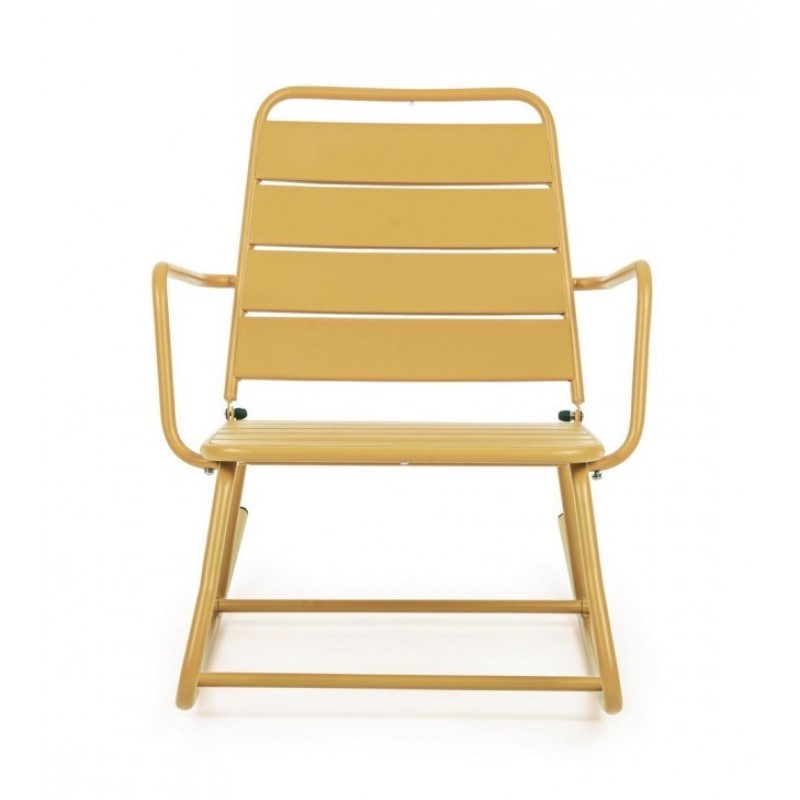 Chaise à bascule Jaune Ocre Lillian Bizzotto avec dimensions 63x90x74h