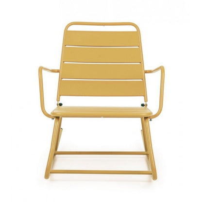 Chaise à bascule Jaune Ocre Lillian Bizzotto avec dimensions 63x90x74h