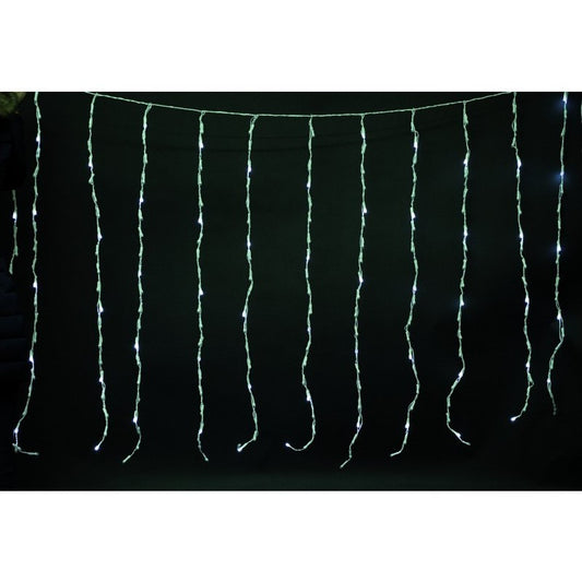 Rideau 144 LEDs Blanc Chaud effet pluie 300x 90 cm