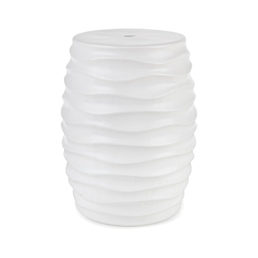 Tabouret vague Sphinx blanc 33x33x46 cm