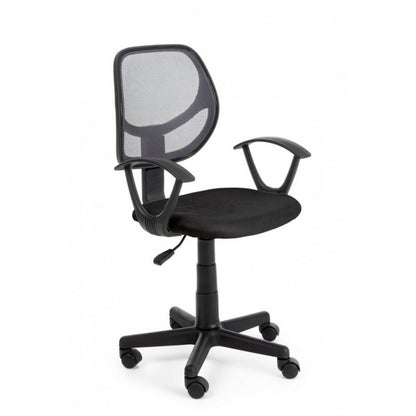 Chaise de bureau noire avec accoudoirs Bizzotto