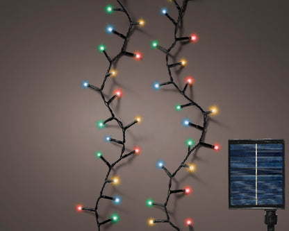 Lampes solaires compactes multicolores, 8 effets scintillants, L 2250 cm