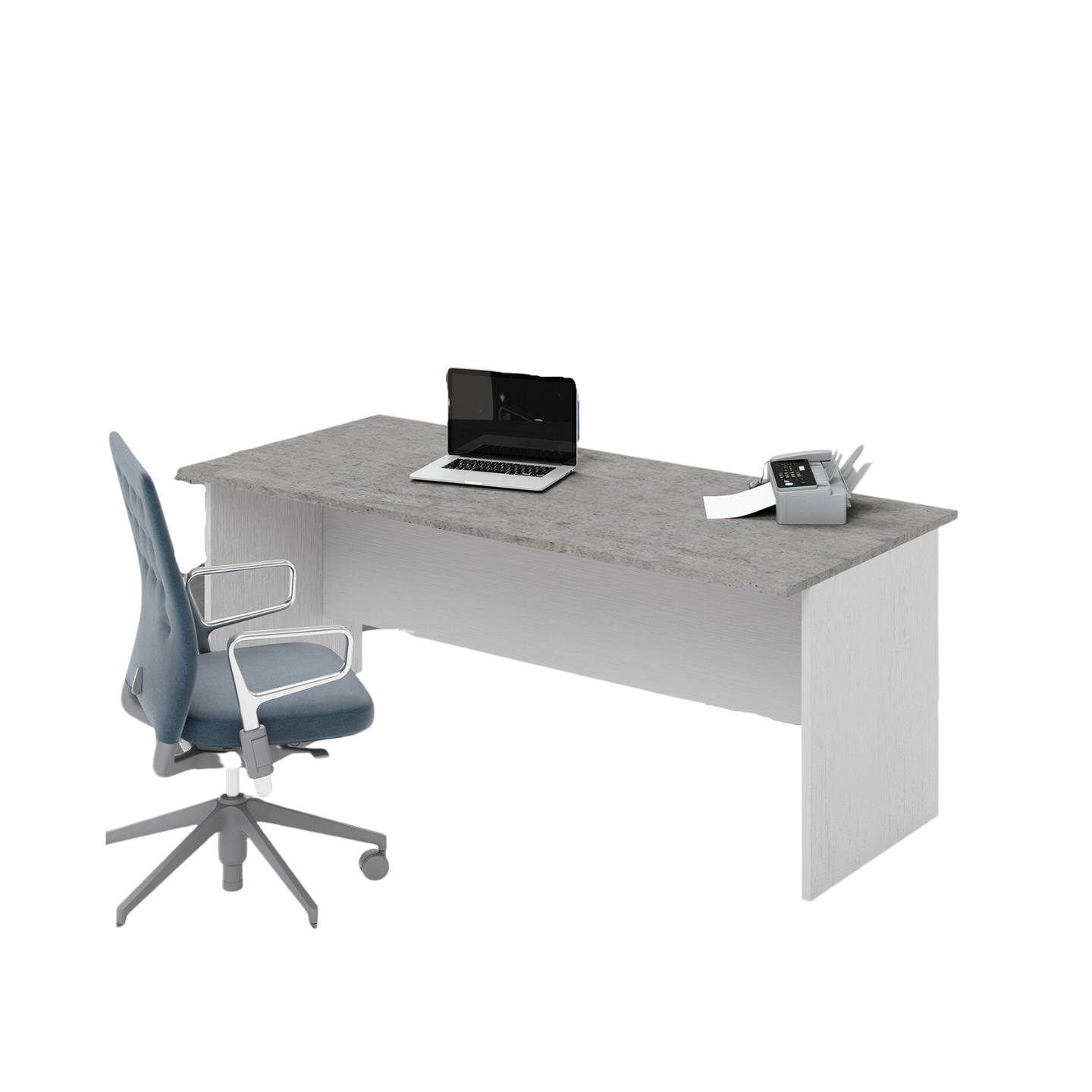 Bureau couleur ciment H74x180x80cm