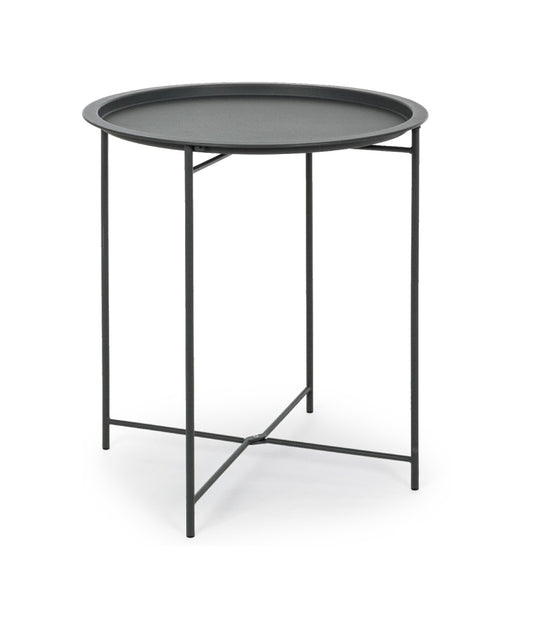 Table basse en métal Wissant Anthracite D46 avec plateau