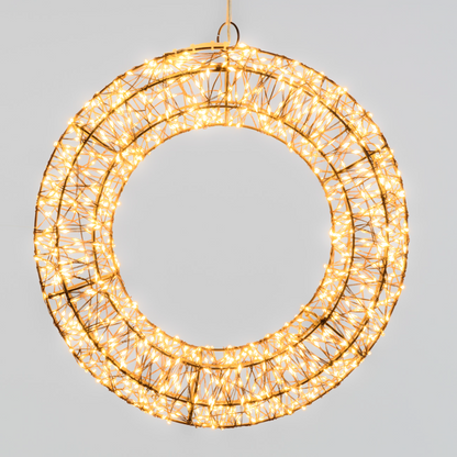 Couronne Marron 3D ø35cm 1000 FlashLED MicroLED Diamant blanc