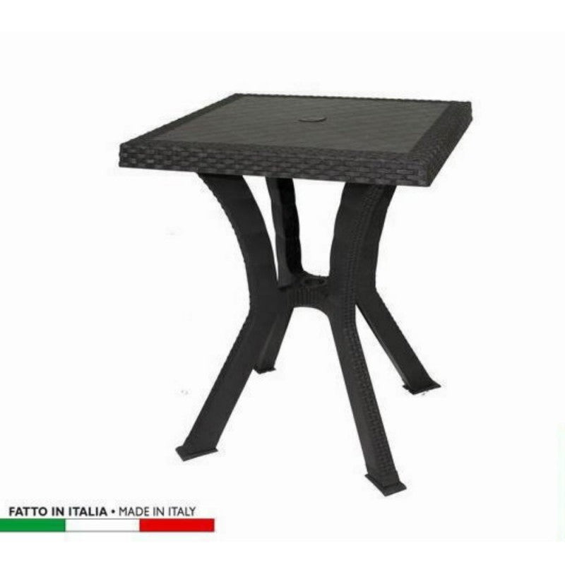 Table d'extérieur carrée Rigoletto Rattan Caffè 60 x 60 cm